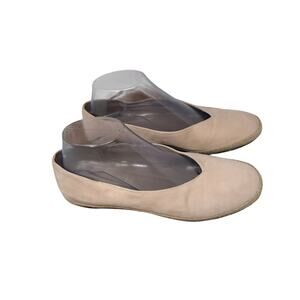 Eileen Fisher Tour Nubuck Espadrille Ballet Flat Pink Leather Womens 8